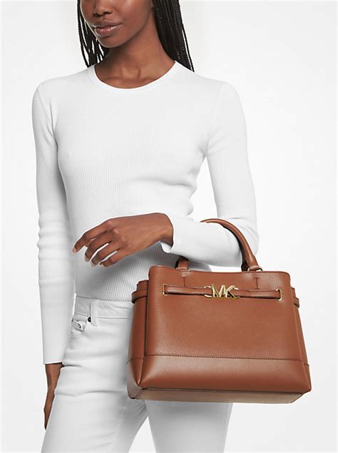 michael kors leather large satchel cement|Michael Kors outlet satchel.